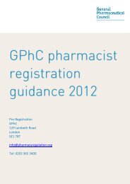 GPhC Registration Guidance - General Pharmaceutical Council