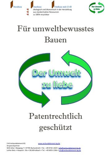 Für umweltbewusstes Bauen Patentrechtlich geschützt - Z+B ...