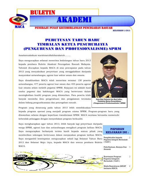 Buletin Akademi Pencegahan Rasuah Malaysia