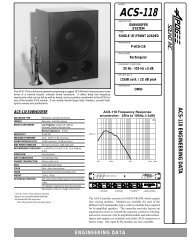Apogee ACS-118 Subwoofer System Spec Sheet - Apogee Sound