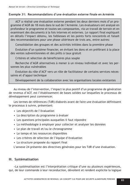 ACTIVITES GENERATRICES DE REVENUS - Action Against Hunger