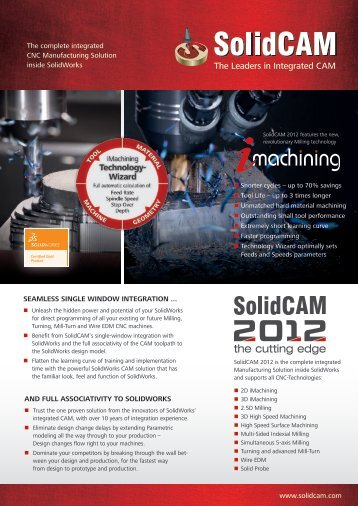 The complete integrated CNC Manufacturing Solution ... - SolidWorks