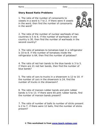 Story Based Ratio Problems - Teach-nology