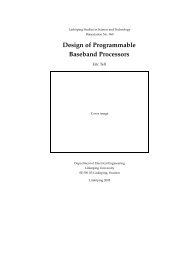 Design of Programmable Baseband Processors - LinkÃƒÂ¶ping University