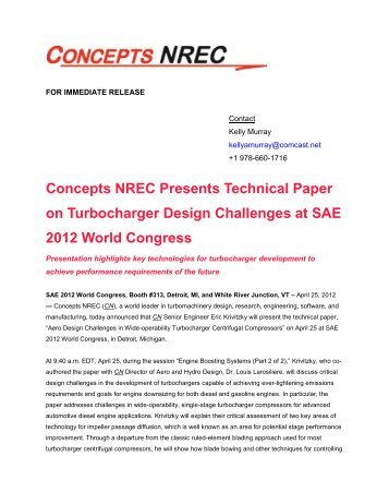 Concepts NREC Presents Technical Paper on Turbocharger Design ...
