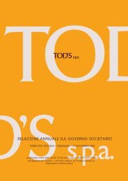 Relazione annuale sulla Corporate Governance per l ... - Tod's