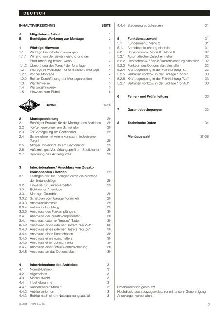 SupraMatic E P 9 Menues