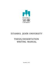 iÌstanbul ÅehiÌr university thesis/dissertation writing manual