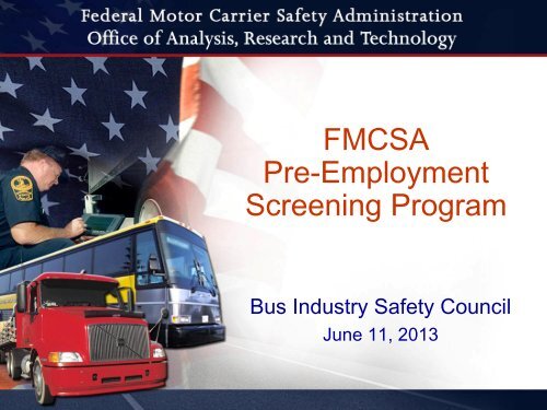 Pre-Employment Screening Program Overview - American Bus ...