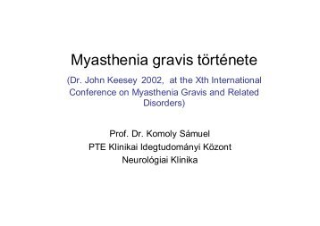 Myasthenia gravis története