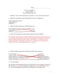 Exam 2: Cloud Physics April 16, 2008 Physical Meteorology 3440