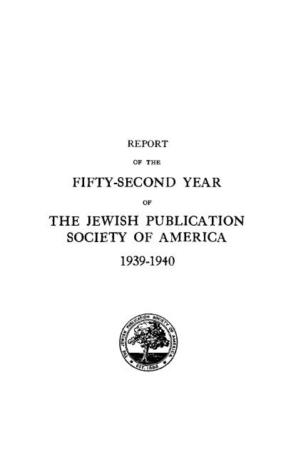 fifty-second year the jewish publication society of - AJC Archives