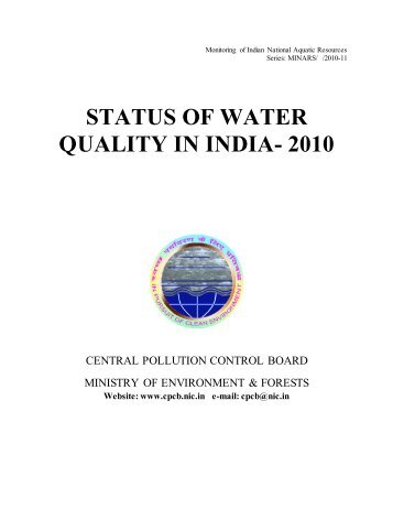 status of water quality in india- 2010 - Central Pollution Control Board