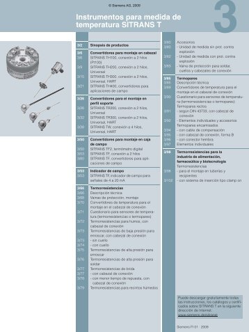 Instrumentos para medida de temperatura SITRANS T - GRUP DAP