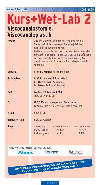 Kurs+Wet-Lab 1 Intraokulare Injektionstechniken