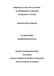 Adapting to a new life in Canada: an ethnography of ... - Sympatico