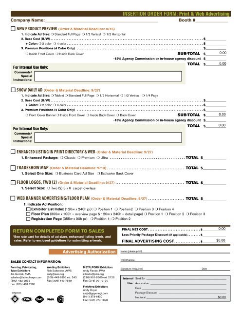 Insertion Order - Fabtech