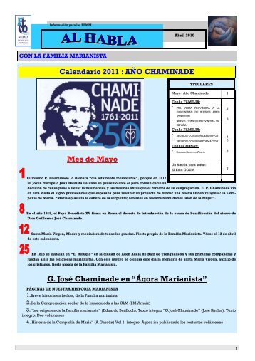 Mes de Mayo G. JosÃ© Chaminade en - Publicaciones Marianistas