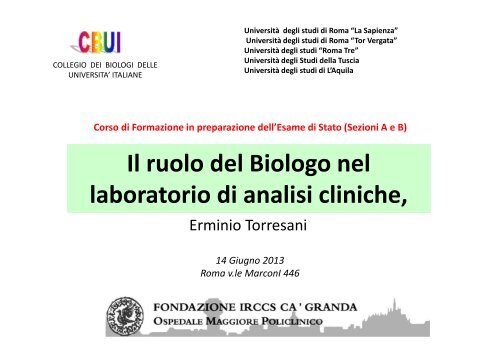 Il ruolo del Biologo nel laboratorio di analisi cliniche