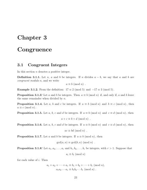 Chapter 3 Congruence Chapter 3 Congruence