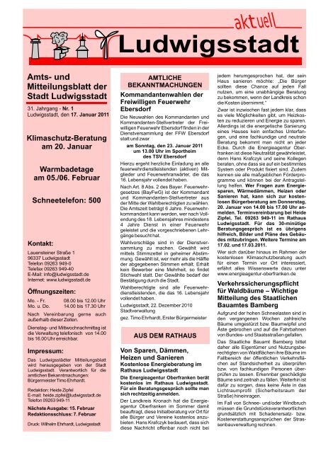 und Mitteilungsblatt der Stadt Ludwigsstadt