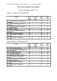 BCA-Part-I Semester Wise Scheme - Vikram University