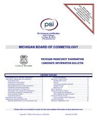 MICHIGAN BOARD OF COSMETOLOGY - PSI