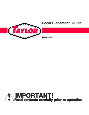 TMW-128 Decal Placement Guide - Taylor Machine Works