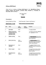 Orkney NHS Board Agenda - NHS Orkney