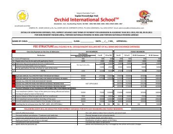 Fee Structure for more details... (NRI Students) - Orchideducation