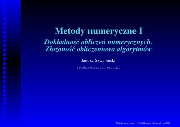 Metody numeryczne I - Panoramix