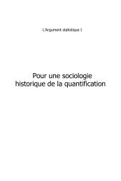 Pour une sociologie historique de la quantification - Presses des ...