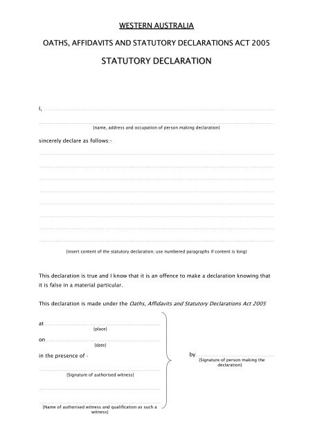 Statutory Declaration