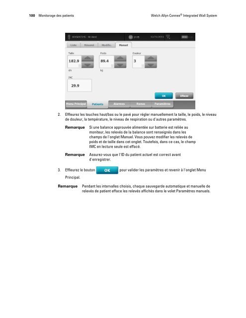 Welch Allyn ConnexÃ‚Â® Integrated Wall System Mode d'emploi