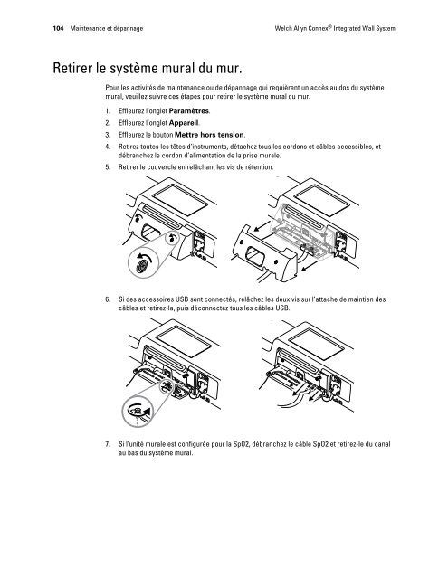 Welch Allyn ConnexÃ‚Â® Integrated Wall System Mode d'emploi