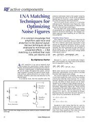 LNA Matching Techniques for Optimizing Noise Figures