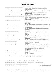 Theatre Terms Word Scramble