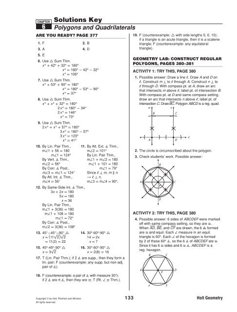 Geometry Ch 6 solutions key geo_ch_6_solutions_key.pdf - Peninsula