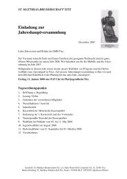 Einladung zur Jahreshauptversammlung - Matthias-Pilger Titz