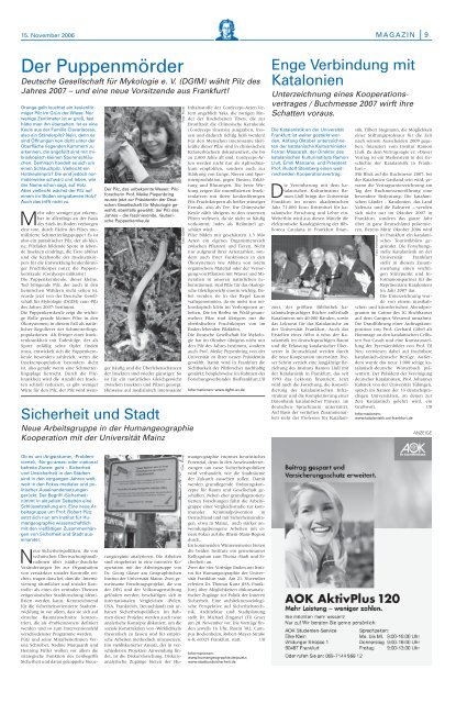 Ausgabe 7-2006 - Goethe-UniversitÃƒÂ¤t