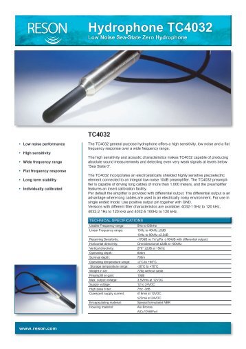 Hydrophone TC4032 - Teledyne Reson