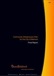 Community Infrastructure Plan for the City of Belmont Final Report