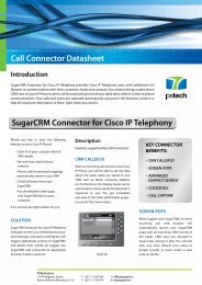 SugarCRM Connector for Cisco IP Telephony - PSTech