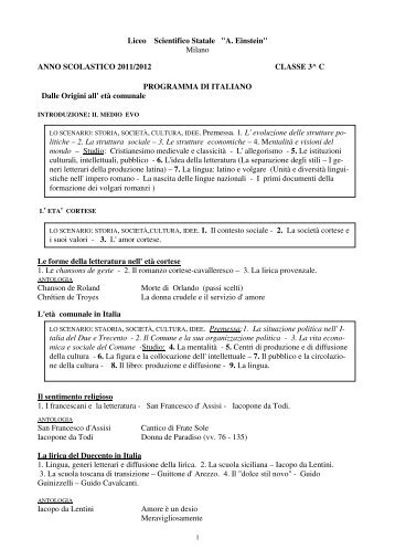 programma italiano III C.pdf - Liceo scientifico Albert Einstein