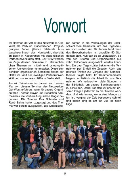 Journal Riga 2011 - Netzwerk Ost-West