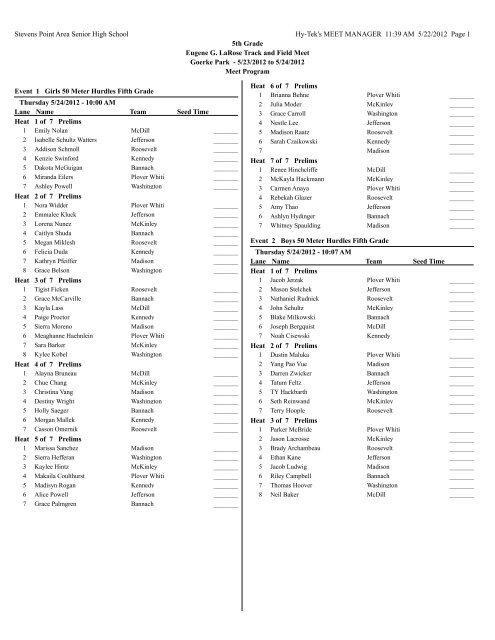 5th Grade Final With Schedule - Let's Move In Point