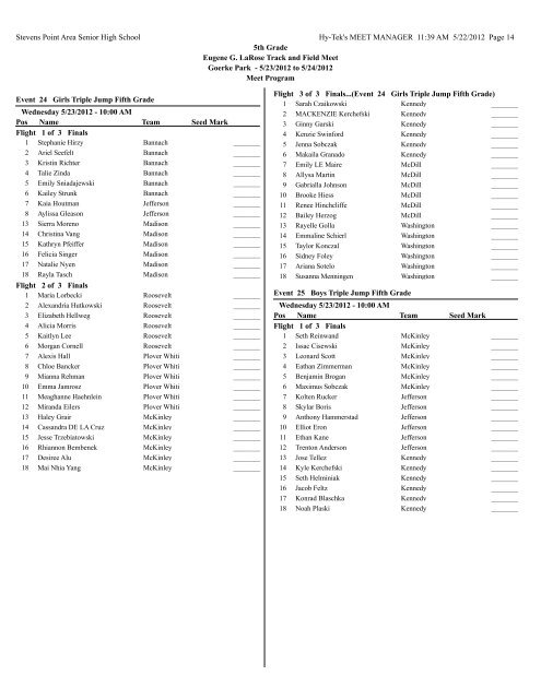 5th Grade Final With Schedule - Let's Move In Point