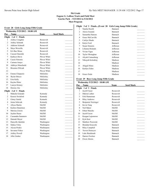 5th Grade Final With Schedule - Let's Move In Point