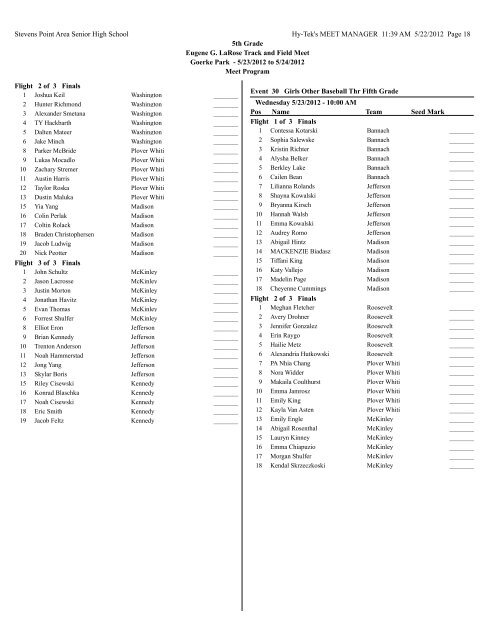 5th Grade Final With Schedule - Let's Move In Point