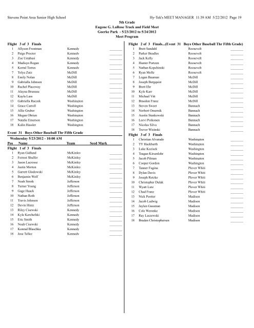 5th Grade Final With Schedule - Let's Move In Point